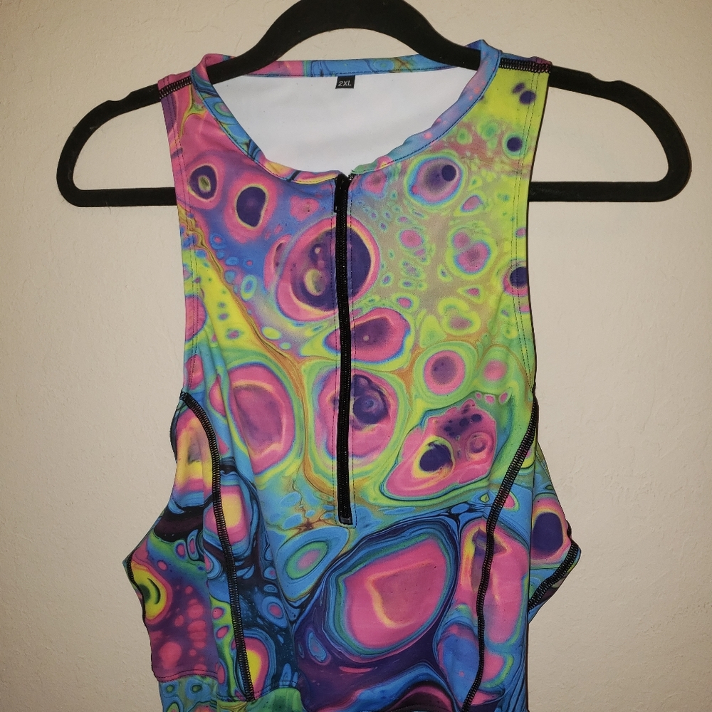 Electrothreads 90s Trip Zip Up Sports Bra 2XL